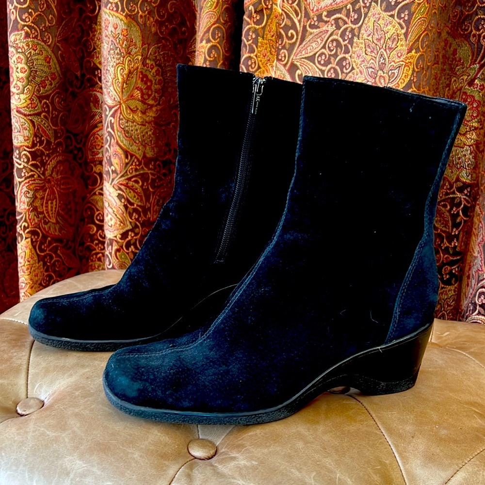 Black Suede Anne Klein Boots, size 8 1/2